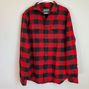 American Eagle Men Large TALL LT Shirt Button Down Top Flannel Plaid 100% Cotton